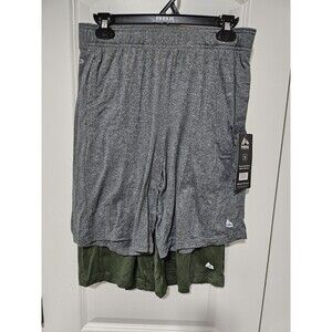 NWT RBX Men's Training Shorts 2-Pack Heather Gray & Green, Size Small, New w/Tag